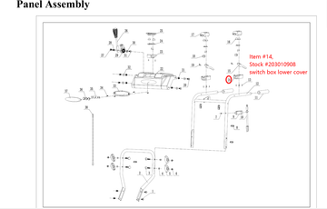 Snow Blower Parts - Switch box lower cover, Stock #203010908