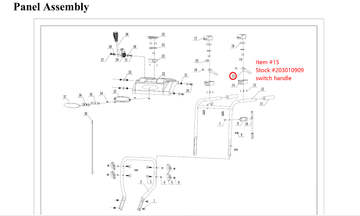 Snow Blower Parts - Switch Box Handle, Stock #203010909