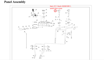 Snow Blower Parts - Switch Box Cover, Stock #203010911