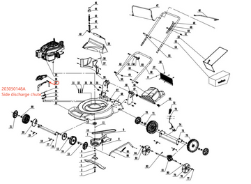 Lawn Mower Parts - Side Discharge Chute, Stock #203050148A