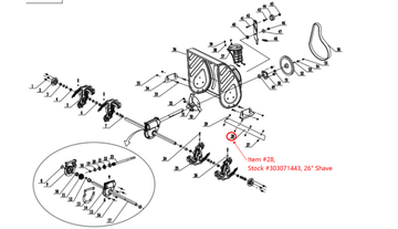 Snow Blower Parts - 26" Shave Plate (186C Red) NARROW (Qty. 4) Mounting Holes, Stock #303071443