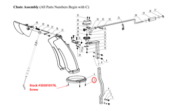 Snow Blower Parts - Self-Tapping Screw (ST6.3X16), Stock #303010176