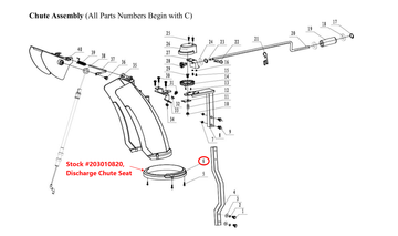 Snow Blower Parts - Discharge Chute Seat, Stock #203010820