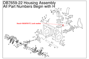 Snow Blower Parts - Lock Washer, Stock #303070177