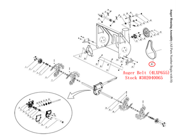Snow Blower Parts - Auger Belt (4LXP655), Stock #302040065