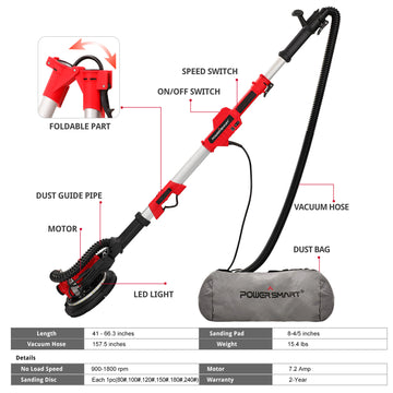 1020W Electric Drywall Sander PS4001