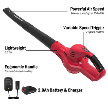 20V Cordless Leaf Blower w/ Battery & Charger PS76101B