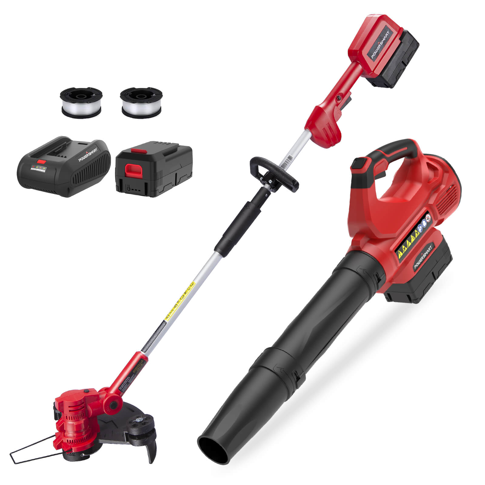 40V String Trimmer & Edger + 40V Leaf Blower Combo Kit with 4.0Ah Battery PS76500C