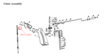 Snow Blower Parts - Chute Deflector Cable, Stock #303200117