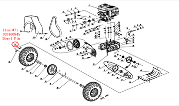 Snow Blower Parts - Dowel (Cutter) Pin, Stock #303160845