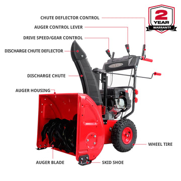 24'' 212cc Two Stage Gas Snow Blower w/ Electric Start DB7108B-M