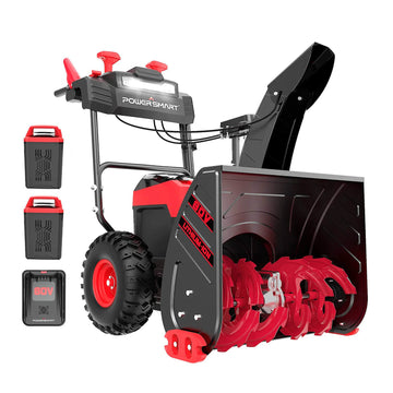 80V 26'' Two Stage Self-propelled Cordless Snow Blower w/ 2 Batteries ＆1 Charger HB2805B-M